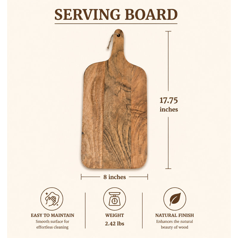 Planche à découper faite à la main en bois d'acacia