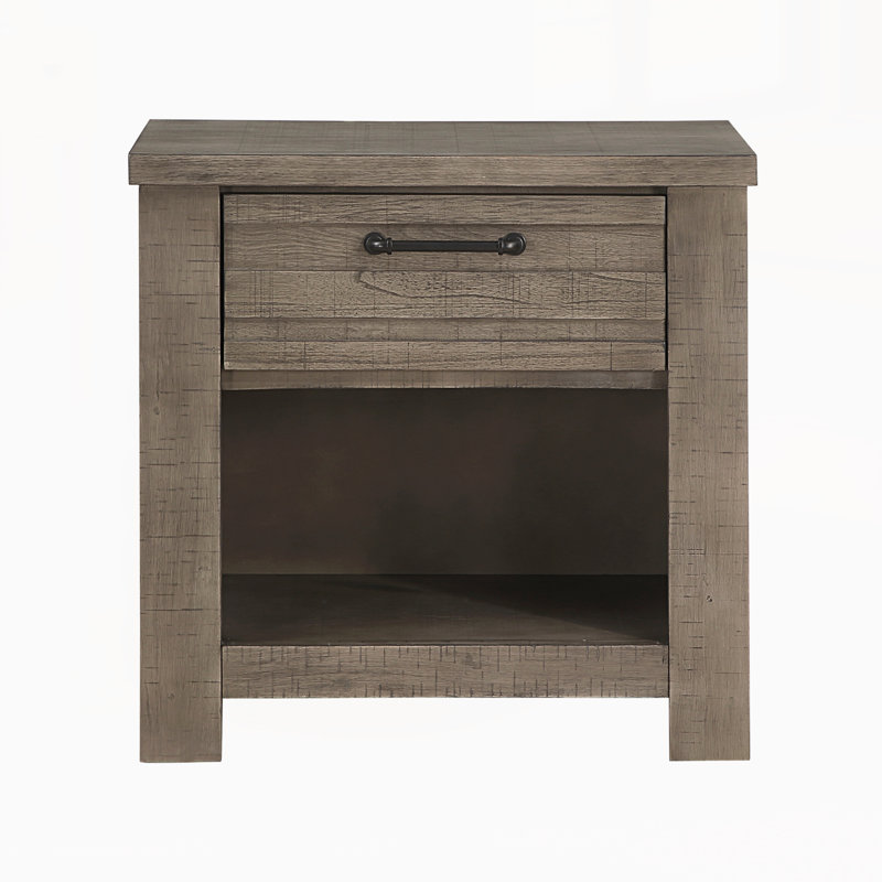 Table de chevet moderne avec tiroir, Gris