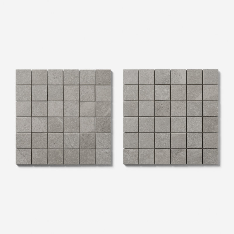 Carreau de mosaïque pour mur et plancher en porcelaine mat 2 po x 2 po Belmont (5,82 pieds carrés / chaque), Gray