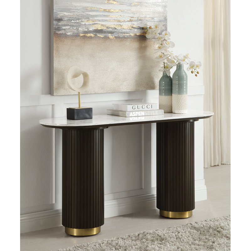 White Sofa Table With Marble Top