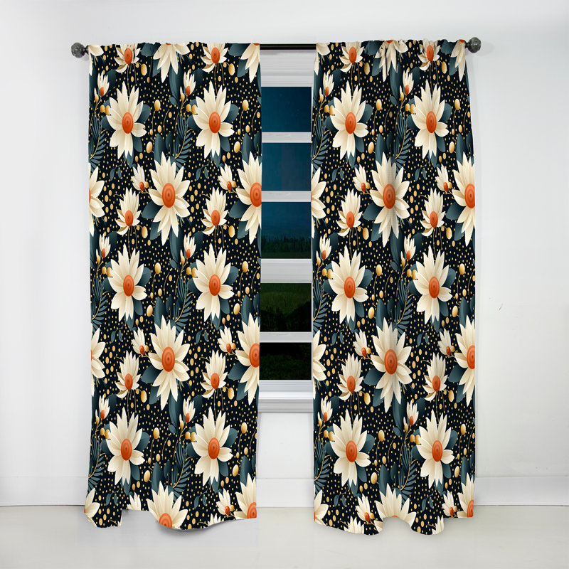 Victorian Elegance Motif à pois - Rideau abstrait - Rideau obscurcissant - 1 panneau, L 52 po x L 84 po