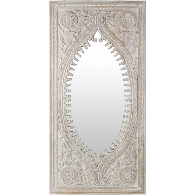 Natural Wood Full Length Rectangular Mirror