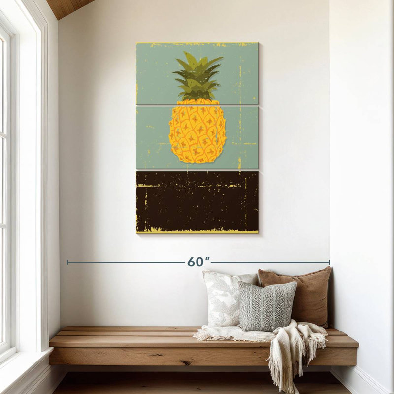Yarlin Grunge Retro Pineapple, 45" H x 28" W