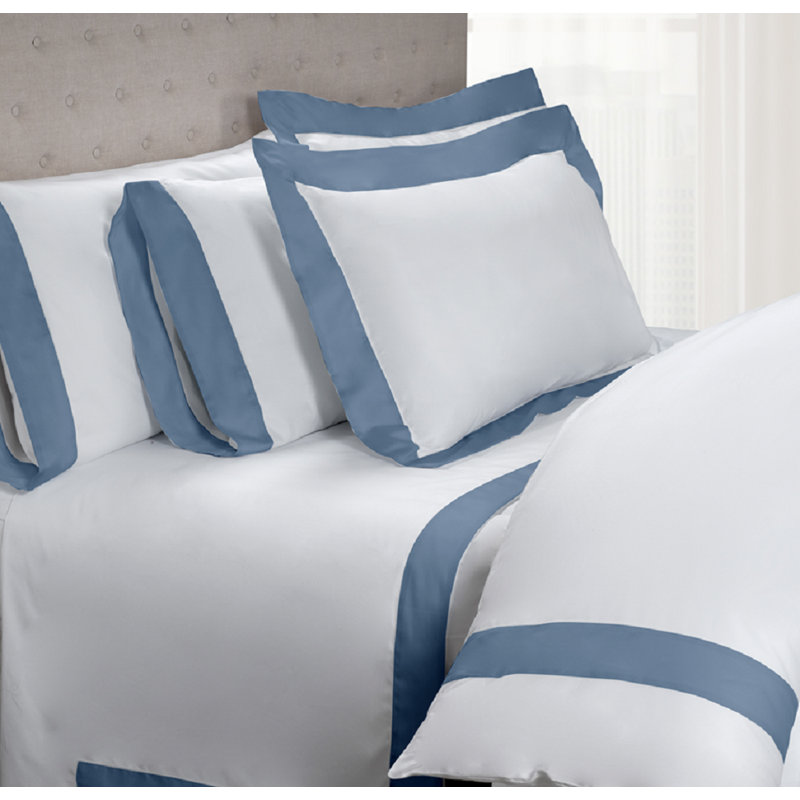 Drap plat 100% coton eliana, Simple, Bleu colonial