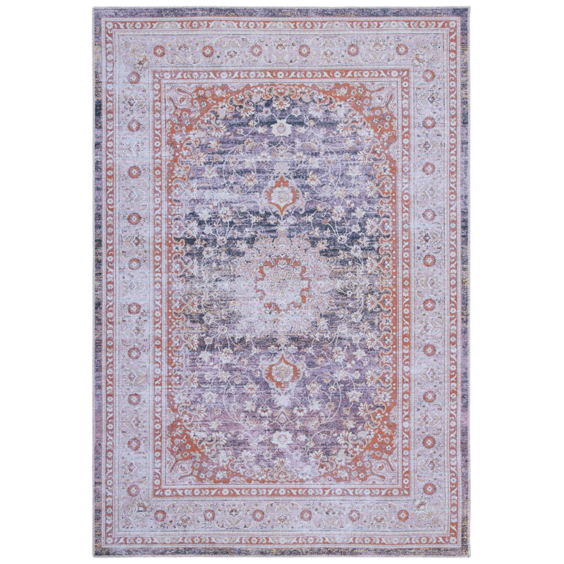 Elegant Gray Rectangular 8' x 10' Viscose Blend Easy-Care Area Rug