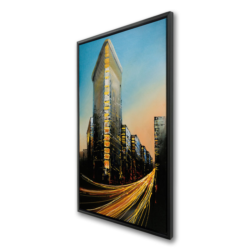 Flatiron Building in Light - Framed Canvas Home Decor