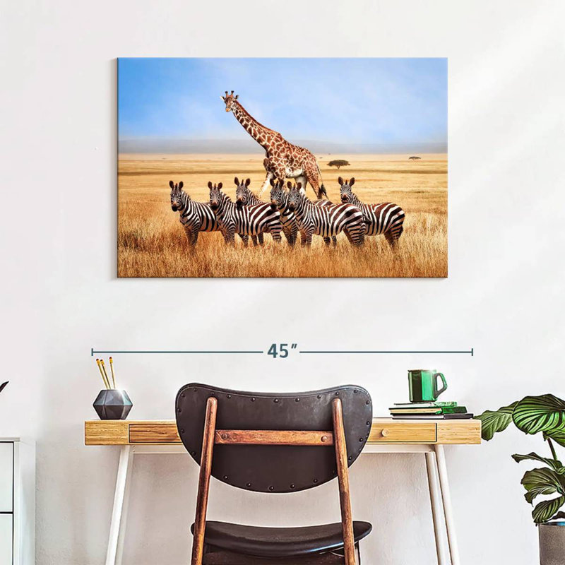 Ronce de zèbres et de girafes d'Afrique, H 26 po x l 39 po