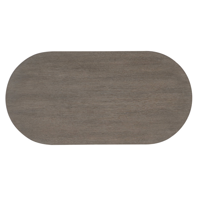 Modern Mink Brown Oval Nightstand with Metal Base