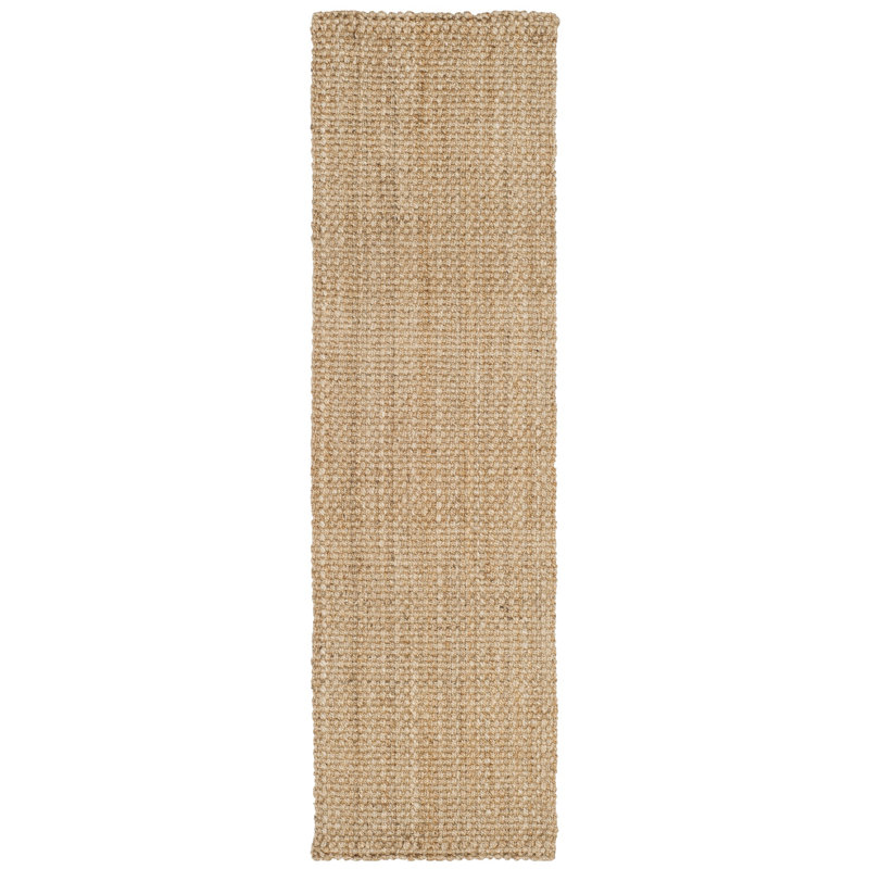 Tapis à motif géométrique en jute naturel touffeté à la main Carolene de Erroll Pollux, Tapis de couloir 2 pi 3 po x 17 pi
