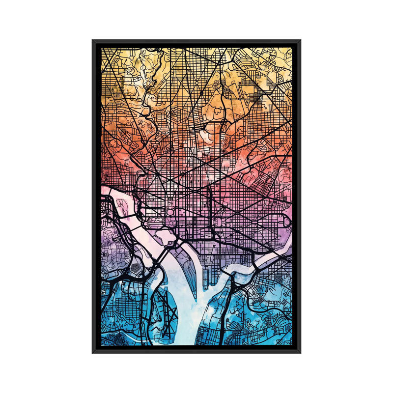 Table de correspondance inverse blend street : washington, d.c., états-unis, impression sur toile tendue, Pas de tapis