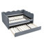 Lit de jour en vichy double avec couchette simple sans sommier, avec port USB et adorable tissu en forme de vague-130631871-130631873