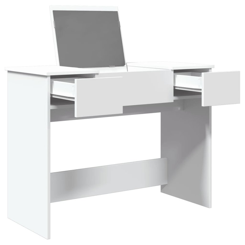 Peysley Dressing Table with Mirror, White