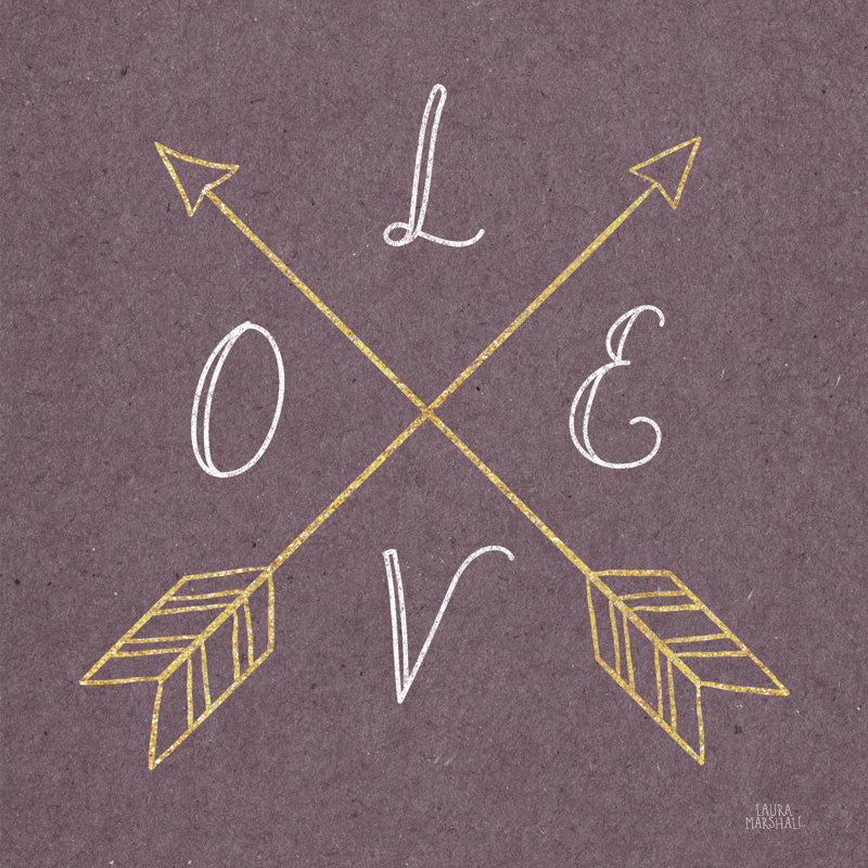 «All You Need Is Love I» par Laura Marshall, reproduction sur toile tendue, H 20 po x l 20 po, Non