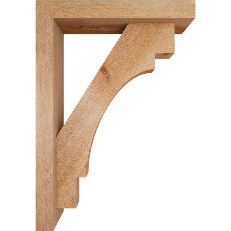 L 4 po x P 18 po x H 26 po Merced Block Rough Sough Bracket avec Offset Bracket, Western Red Cedar, 26 x 18