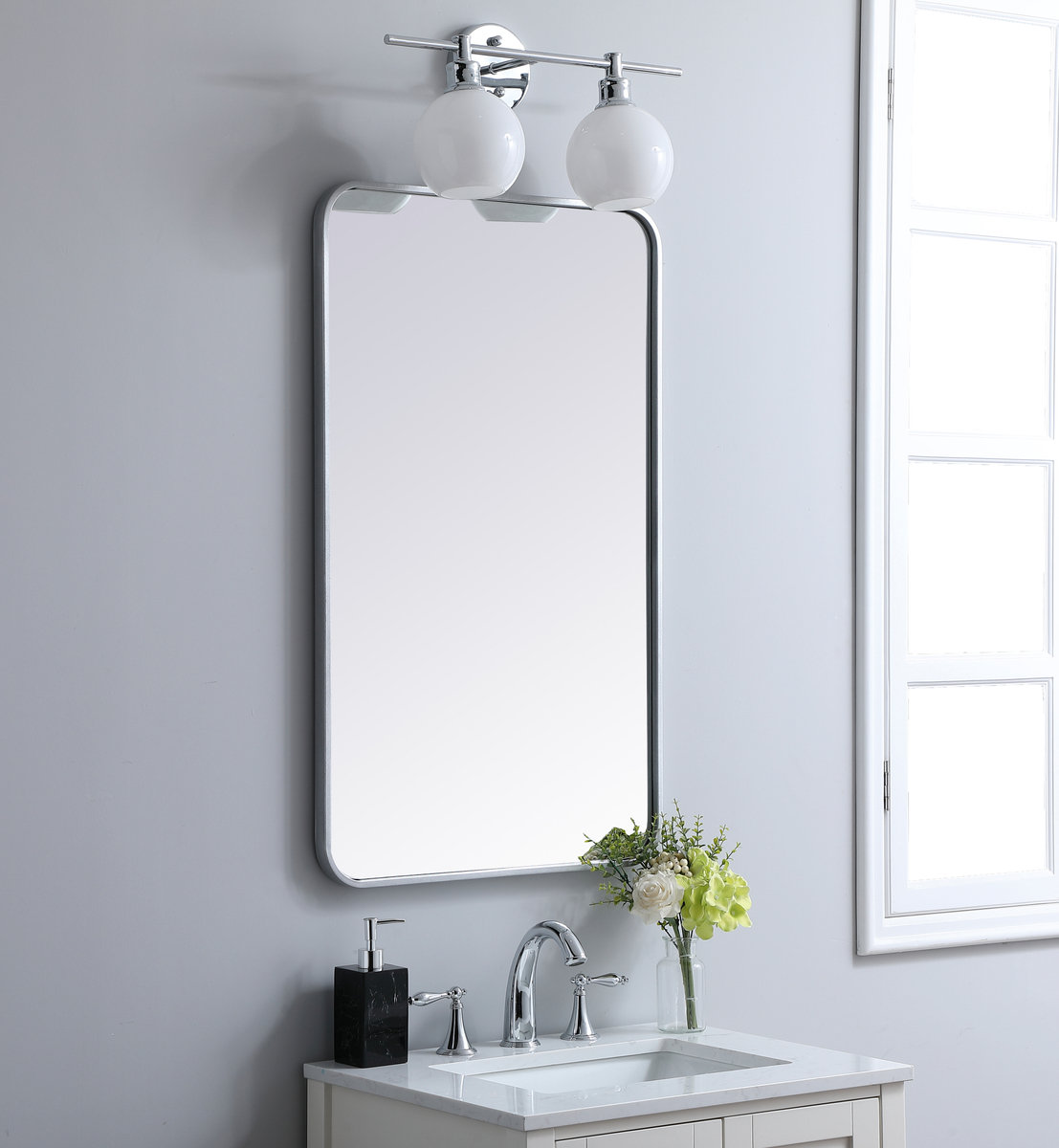 Sabine Accent Mirror, Silver, 36" x 22"