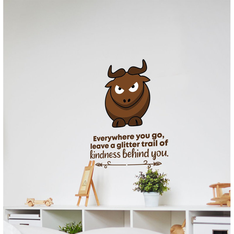 Adhésif décoratif en vinyle « gentillesse Bull », H 40 po x l 35 po