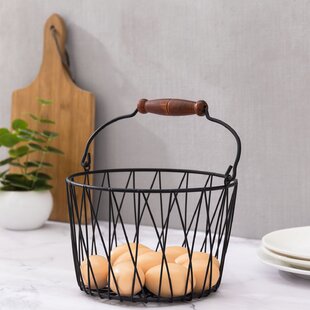 Kitchen Storage Metal Wire Egg Basket Farm Chicken Cover Egg  Holder/Organizer Case/Container