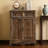 Brown Solid Wood Shoe Storage Bench-716301351