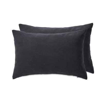 SEATTLE SOLID Feather Linen Reversible Throw Pillow