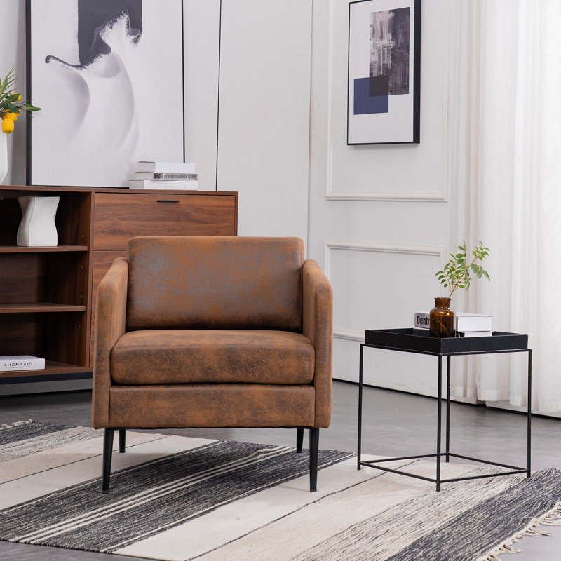 Fauteuil club en polyester 28,1 po, Mélange de polyester orange