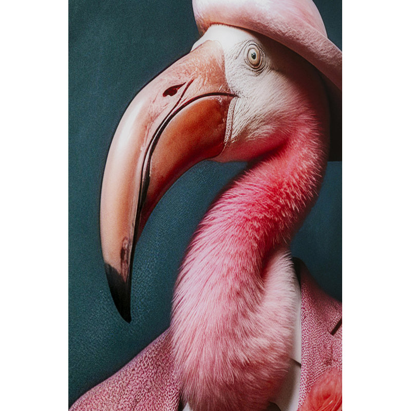 Mister Flamingo Print on Glass