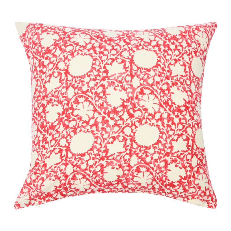 Housse de coussin Eldana, Rouge / blanc, Duvet