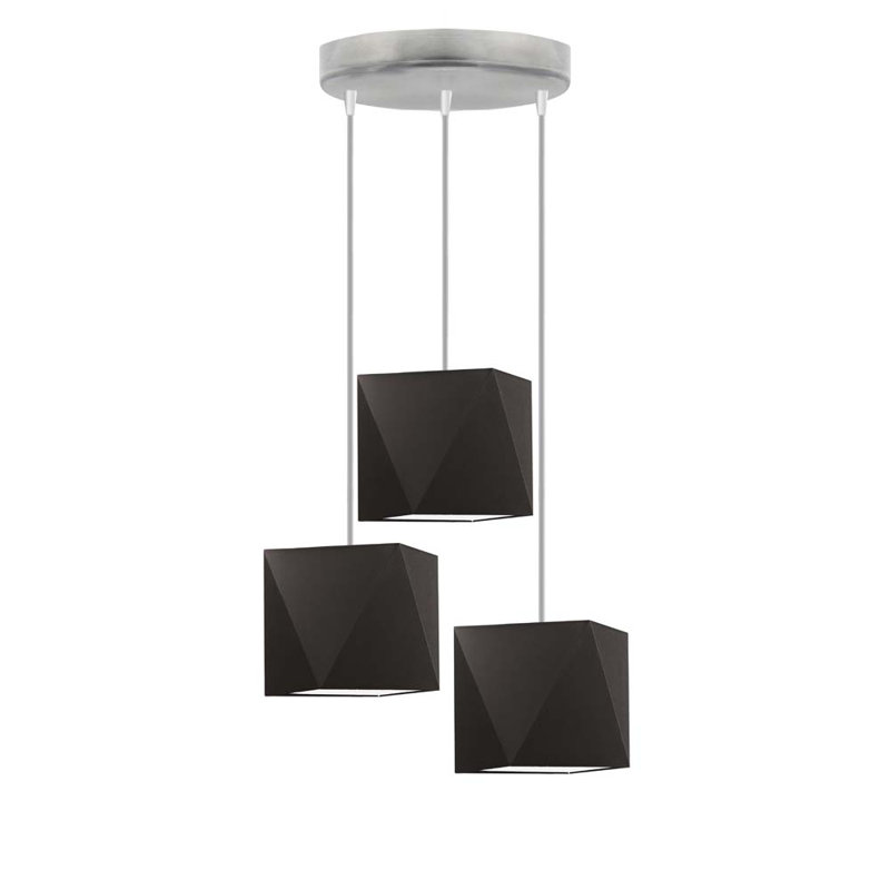 Deneene 3 - Light Cluster Pendant, Dark Brown, Nickel