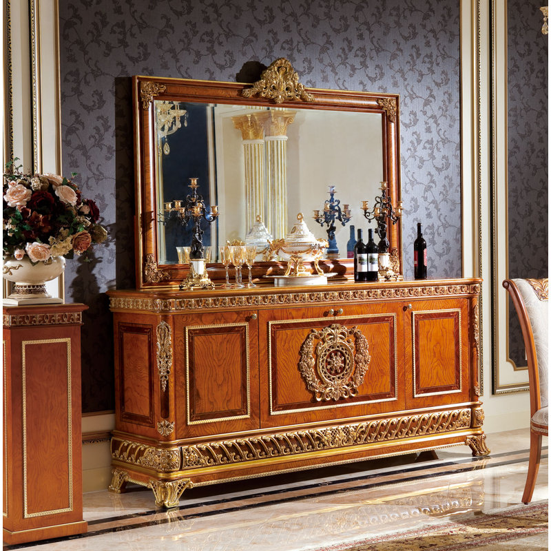 Narcissus 87'' W Solid Wood Sideboard, Walnut