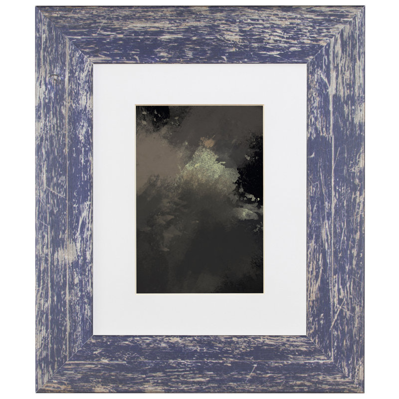 Cadre photo simple Kimzey, 20 po x 27 po emmêlé à 16 po x 24 po, Bleu bois de grange