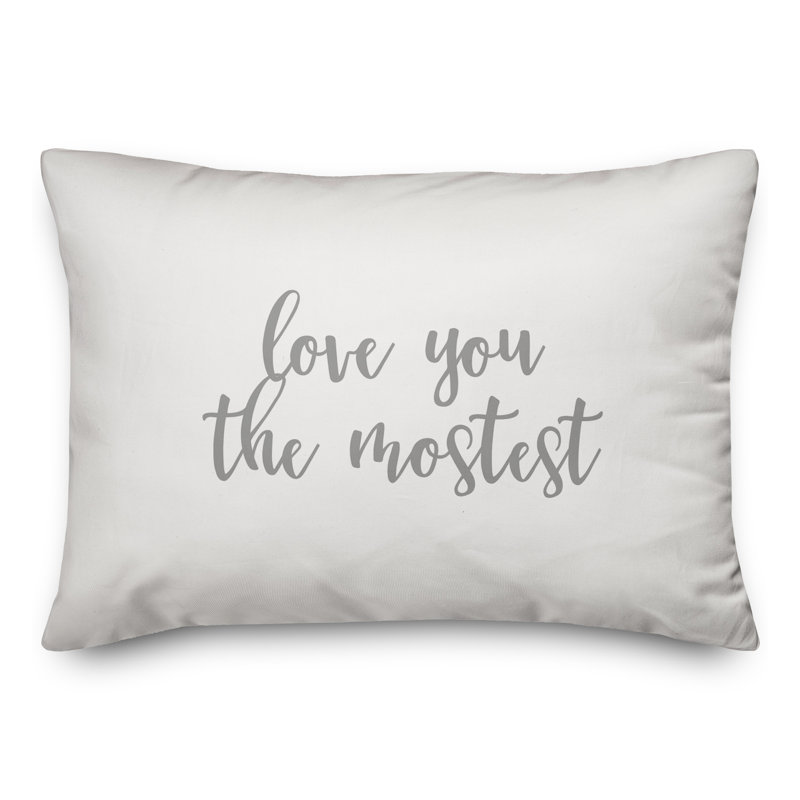  Coussin Love You The Mostest, Gris / blanc