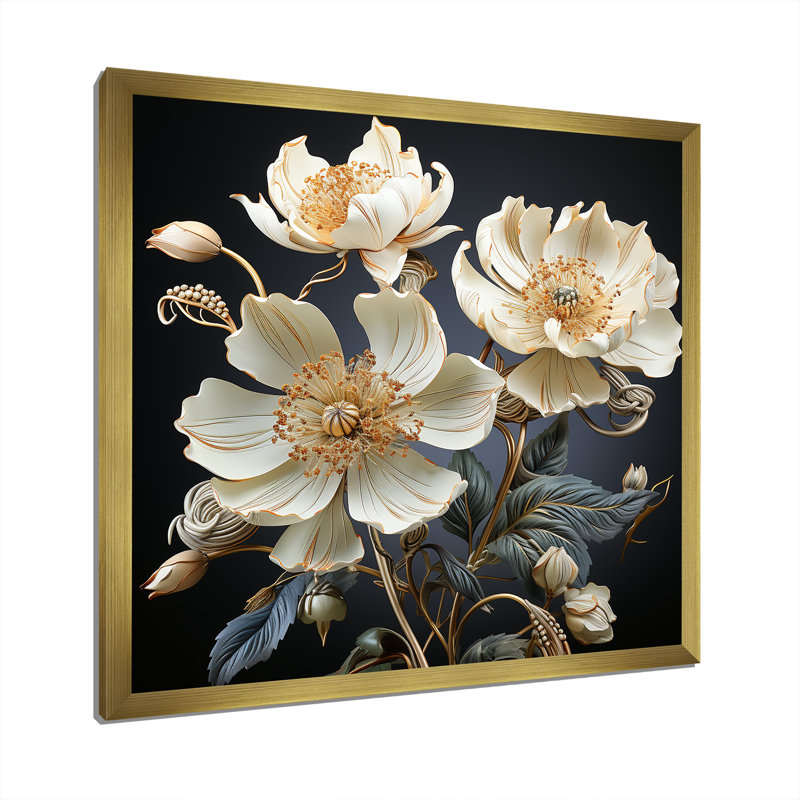 Impression sur toile Elegant Peony Dreamscape I sur toile, H 36 po x l 36 po x P 1,5 po, Cadre doré simple