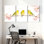 Oiseaux jaunes sur une branche de cerisier en fleurs, ensemble de 3 impressions sur toile