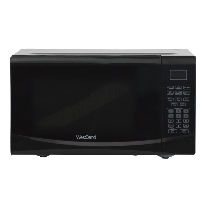 West Bend Compact Black 900-Watt Microwave Oven with LED Light