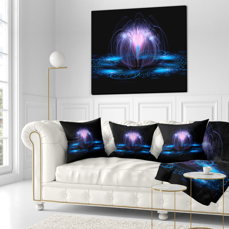 Coussin décoratif floral à écoulement fractal, 16 po x 1 po, Coussin décoratif