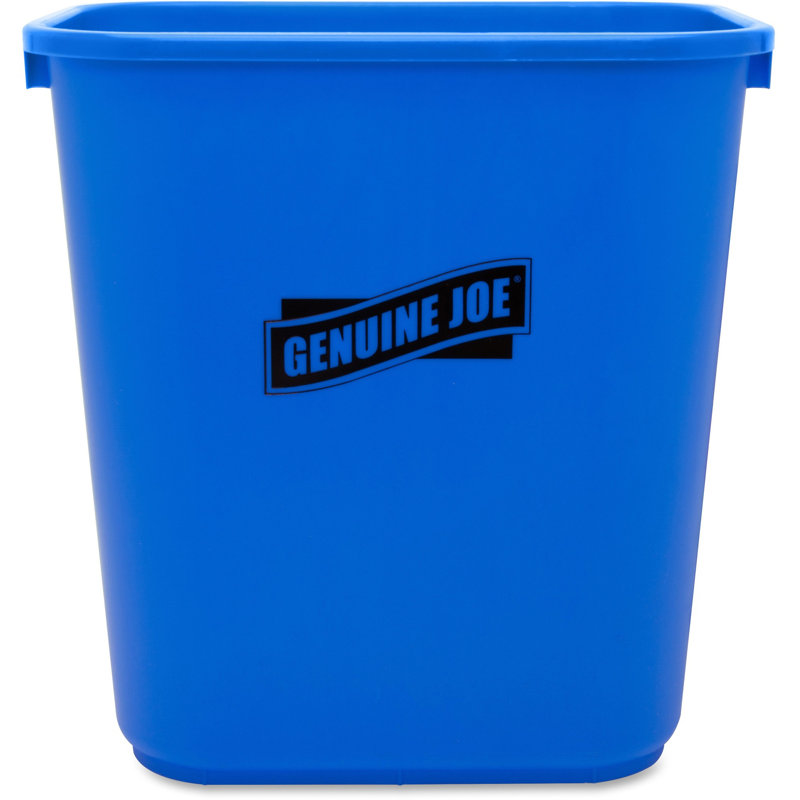 Blue Plastic Office Recycling Bin - 7 Gallons