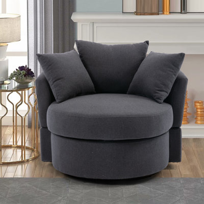 Upholstered Swivel Barrel Chair