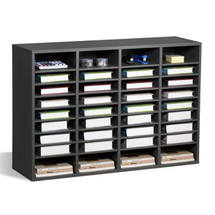 Office Mailbox Literature Organizer 36 Compartments Grey Adjustable Shelves Storage For Documents Papers Enticing Look - Compartment Medium Density Modern Appearance