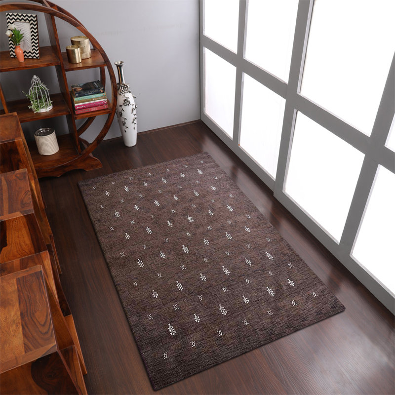 Ownby Hand Knotted Loom Wool Eco-Friendly Area Rugs - Rectangle | Brown & White | Contemporary Design | Area Rugs for living room, Bedroom