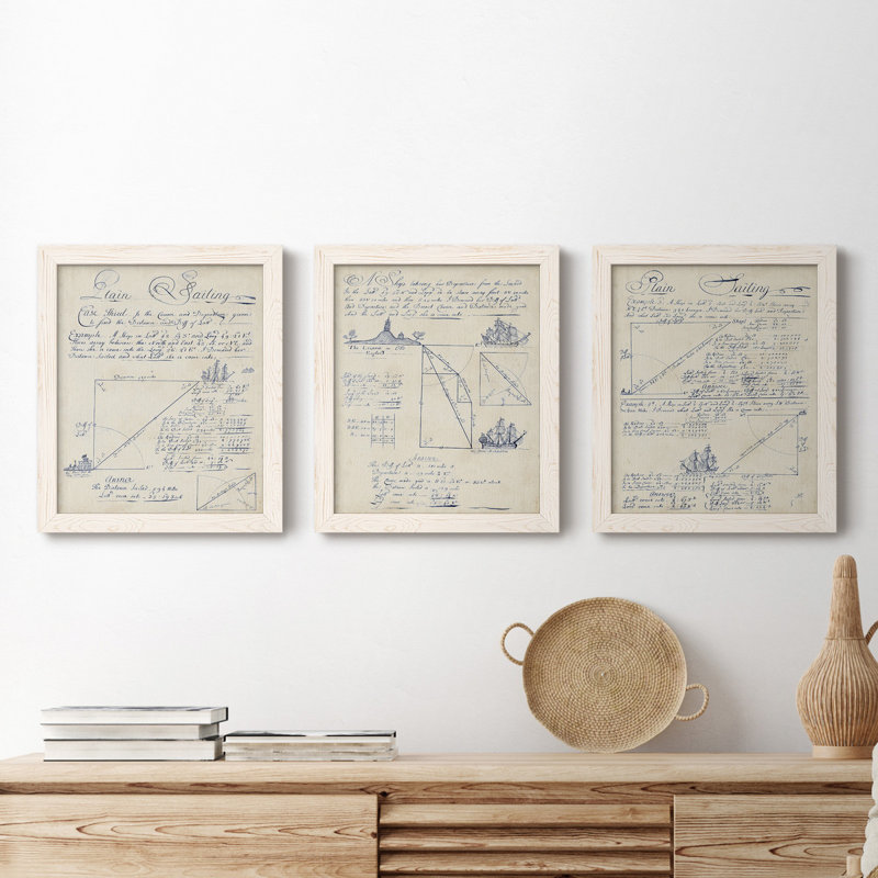Nautical Journal IV - Toile encadrée de qualité supérieure - prête à être accrochée, H 20 po x l 51 po x P 1,5 po