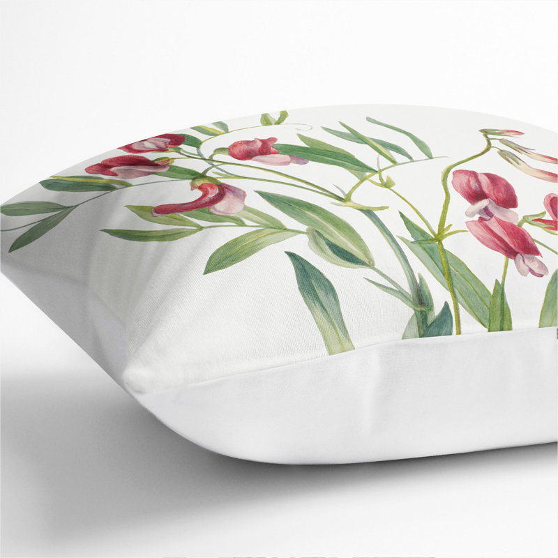 Wild Pea Scatter Cushion, 55cm H x 55cm W x 20cm D, White