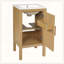 Armoire de salle de bain 18 po avec rangement, solution pour petit espace avec lavabo en céramique, tablette réglable