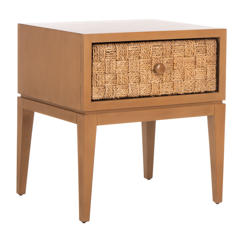 Espitia 23'' W Wicker / Rattan Nightstand, Light Oak / Natural