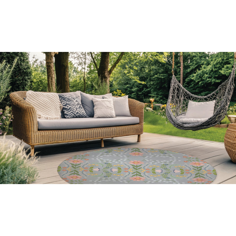 Cecelia Outdoor Rug, Round 5'