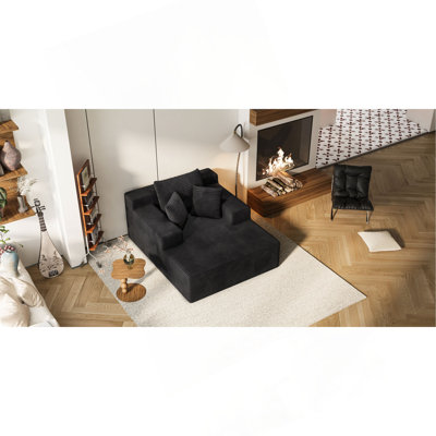 64.96-Inch Indoor Recliner, Extra Large Upholstered Sofa Bed, Modern Deep-Seat Sofa, Comfortable Corduroy Sleep Bed, Suitable For Living Room And Bedroom, No Assembly Required