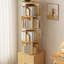 Bibliothèque rotative, bibliothèque d'angle à 5 niveaux avec tiroir à 360 degrés, étagère de rangement sur pied au sol, étagère à livres étroite en bois