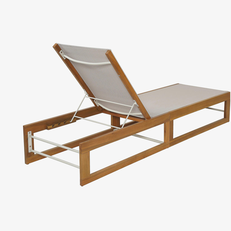 Chaise longue Mia, Teck / beige