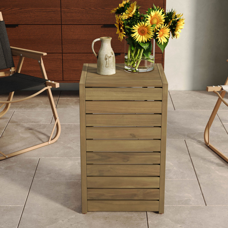 Table en bois brun, qui ajoute de l'espace à la cour, moderne et fonctionnelle, assemblage inclus