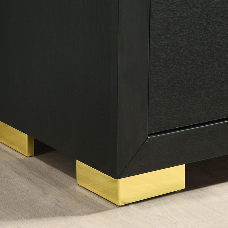 Table de chevet moderne à 2 tiroirs avec table de chevet et poignées carrées Modern