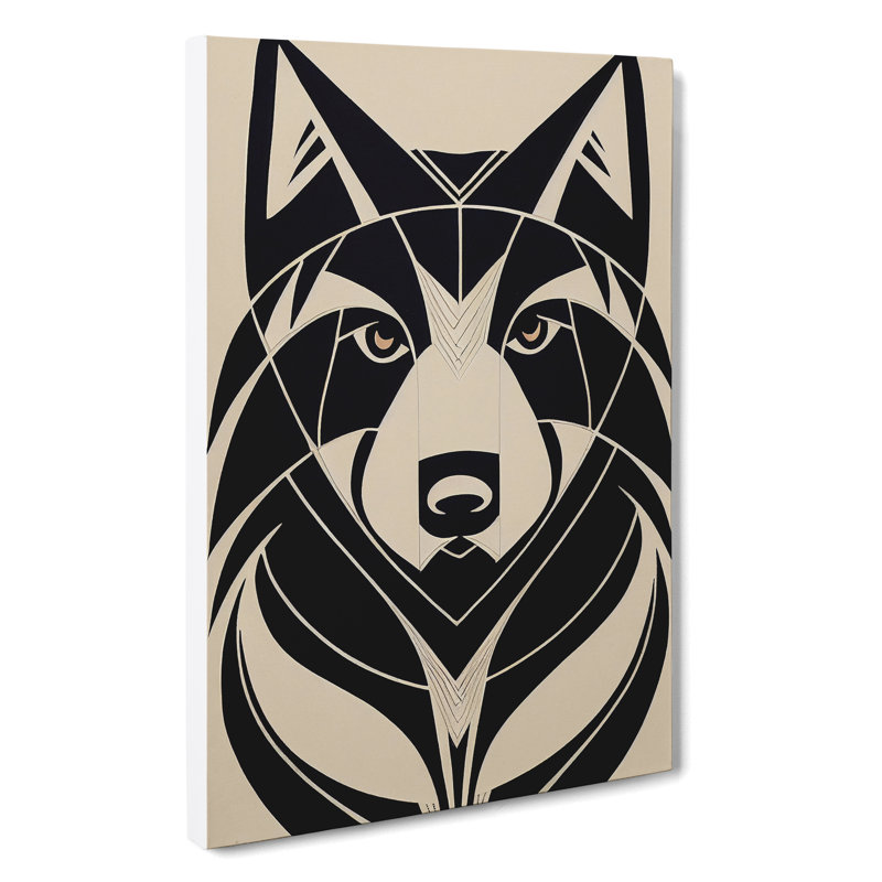 Wolf In Abstract No.3 - Wall Art, Wrapped Canvas, 76cm H x 50cm W, No Matte