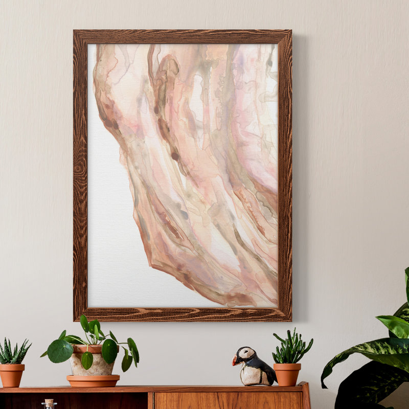 Rose Quartz II - peinture sur toile encadrée, H 44 po x l 31 po x P 1 po, Érable